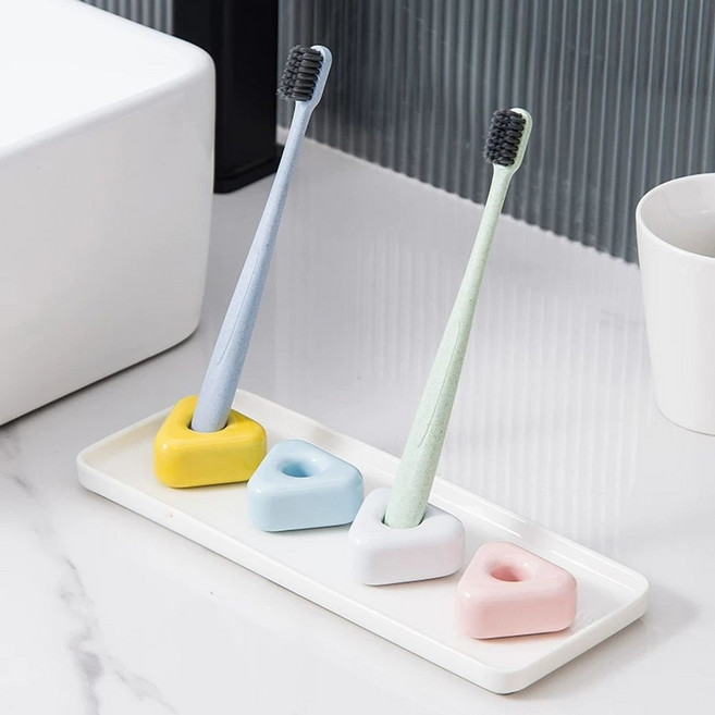 에어컨 물받이 수반대 누수방지 실외기 트레이 받침대, R. 흰색 접시  컵 두 개  삼각형 칫솔꽂이 두 개