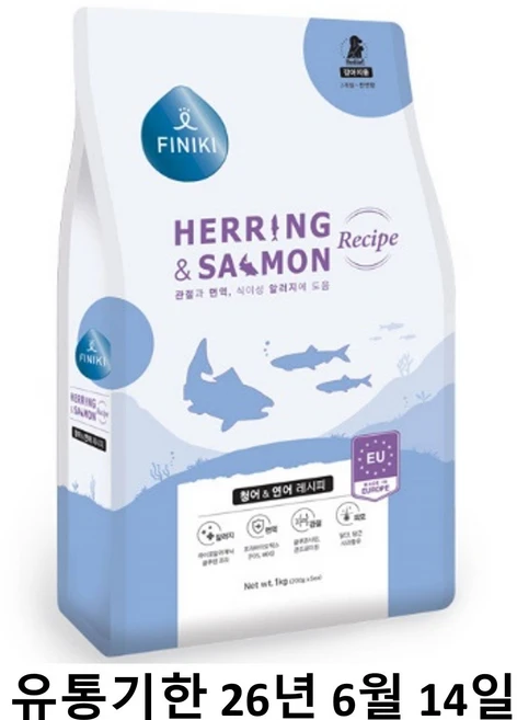 피니키 강아지 청어 & 연어 레시피 건식사료, 3.5kg - 쿠팡