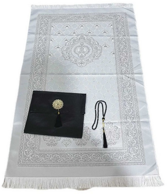 무슬림 기도 담요와 기도 구슬 휴대용 카펫 부드럽고 두꺼운 무슬림 기도 러그 훌륭한 라마단 선물 기도 매트