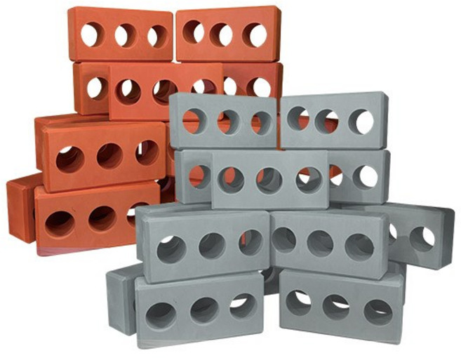 [캐스B] 데콤포 튼튼 벽돌 블럭 믹스 2종 80pcs, 1개