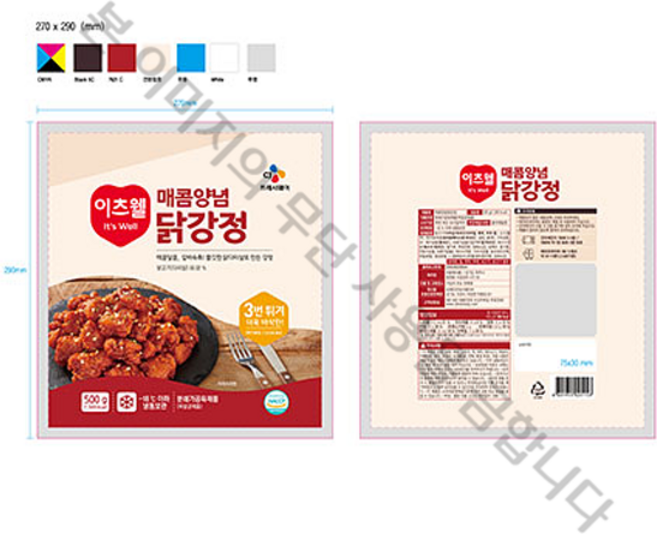이츠웰 매콤양념 닭강정, 3개, 500g