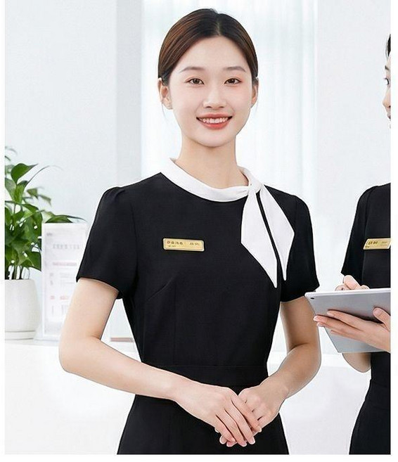 美容師工作服女短袖套裝 酒店前臺工服 夏季醫美制服