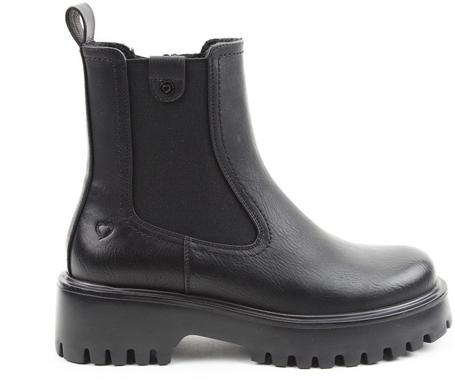 HEAVENLYFEET 英國舒適休閒女鞋 切爾西厚底短靴-Alana 黑色