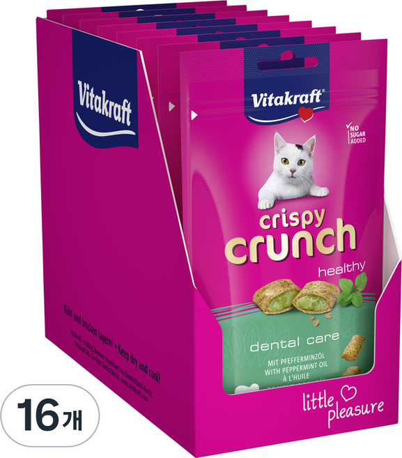 크리스피크런치 고양이 덴탈 간식, 페퍼민트, 60g, 16개