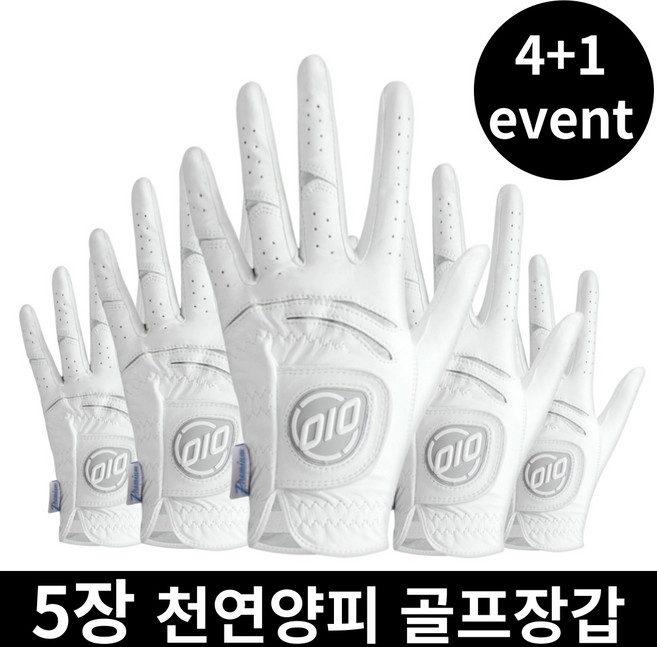 (EVENT) 4+1 GMAX OIO 연습용 필드용 파크 추천 여름 사계절 천연양피 010 골프장갑 5세트, 화이트, 2개