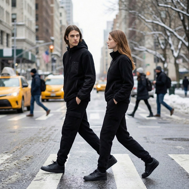 케이스위스 남녀공용 후리스 상하세트 기모 아노락집업+조거팬츠