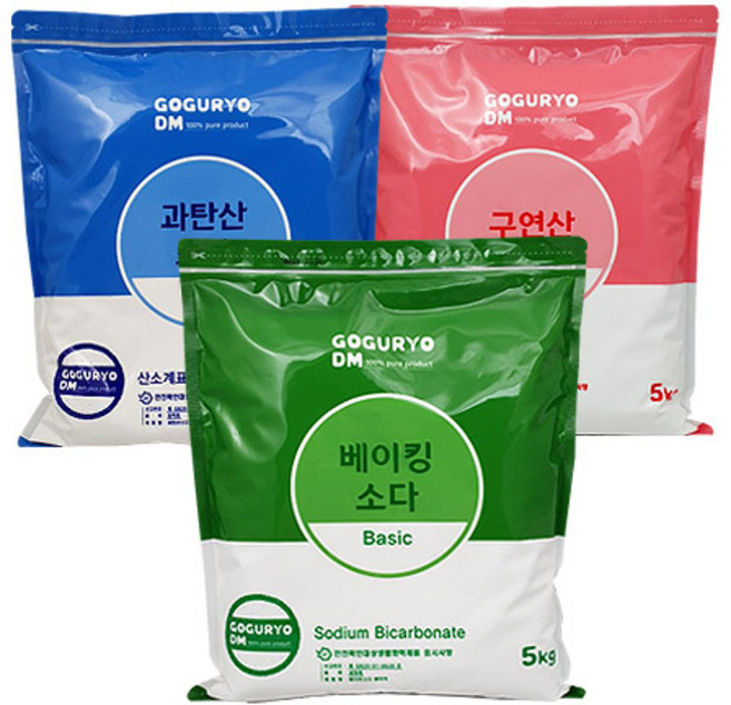 고구려디엠 베이직 5kg 3종셋트(과탄산소다+베이킹소다+구연산), 1개