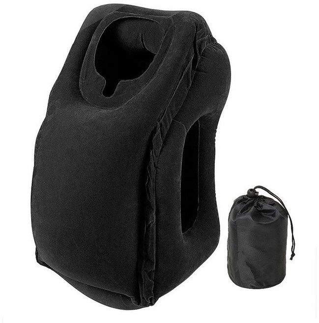 PVC 풍선 공기 여행 베개 비행기 자동차 사무실 휴식 낮잠 베개에 휴대용 머리 받침 지원 쿠션, Bla