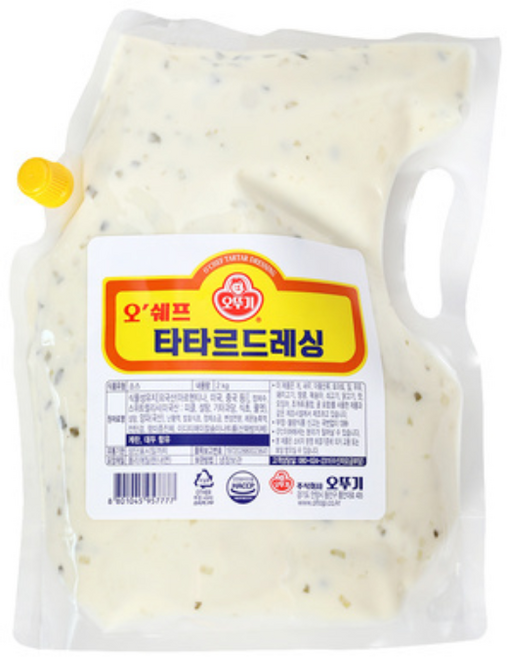 오뚜기 오쉐프 아삭한 타타르드레싱, 2kg, 23개