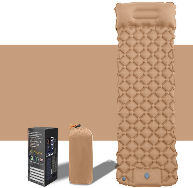 지티알 펌프 내장형 에어매트 휴대용 캠핑 초경량 방수방습, 브라운