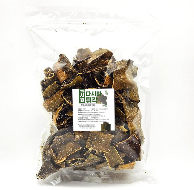 바삭한 국내산 다시마튀각 250g 건강한 간식 과자 안주 부각, 1개