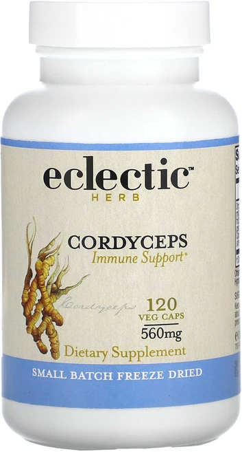 Eclectic Herb 신선한 동결 건조 동충하초 버섯 560mg 베지 캡슐 120정, EclecticHerb신선한동결건조동충하초버섯560mg, 1개 - 쿠팡