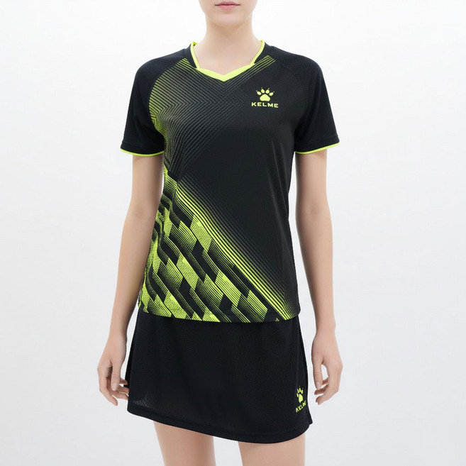 켈미 여자 배드민턴복 반팔+치마 상하세트 흡습속건 기능성원단 탁구 운동복 트레이닝복 셋트