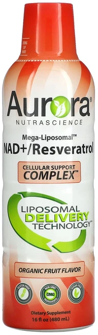 Aurora Nutrascience 메가 리포소말 NAD 레스베라트롤 과일 맛 480ml, 1병 - 쿠팡