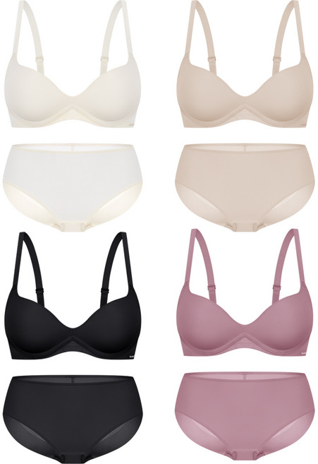 [Wonderbra] 일체형 볼륨몰드 노와이어 브라팬티 8종세트 택 1