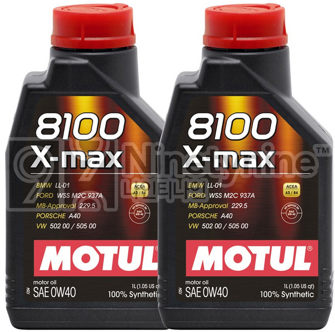 모튤 8100 엑스 맥스 0W40-1L 2개 A3 B4 100%합성유 엔진오일 X-max
