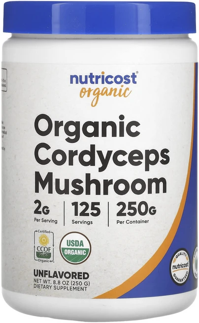 몸관리하세요 겨울입니다 Nutricost 유기농 동충하초 무맛 250g(8.8oz) 특별관리진행, Nutricost유기농동충하초무맛250g88oz - 쿠팡