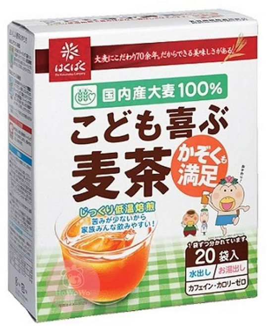 日本 小谷穀粉 OSK 兒童麥茶 無咖啡因 嬰兒麥茶 寶寶麥茶 水壺用便利麥茶 Hakubaku, 1個, 160g, 20