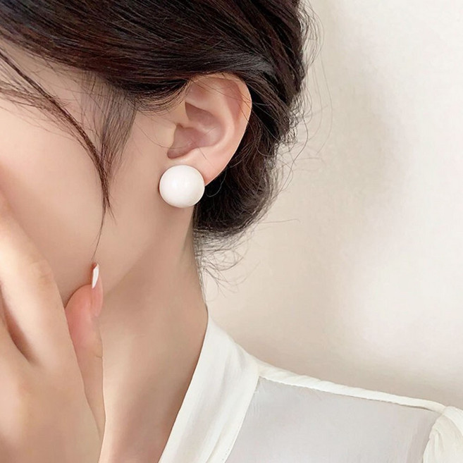 빅 볼 왕귀걸이 심플 데일리