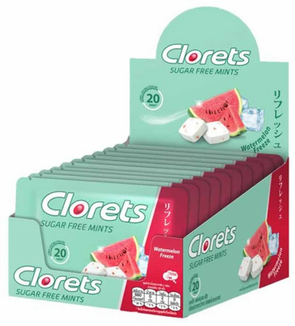 클로레츠 Clorets 무설탕캔디 수박맛, 10개, 16.8g - 쿠팡