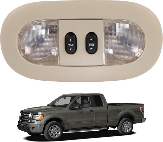 리마모카 LED 오버헤드 콘솔 돔 맵 라이트 인테리어 루프 리딩 램프 2004-2008 포드 F-150 2006-2008 링컨 마크 LT 교체 # 7L3Z-18519A70-BA, Beige
