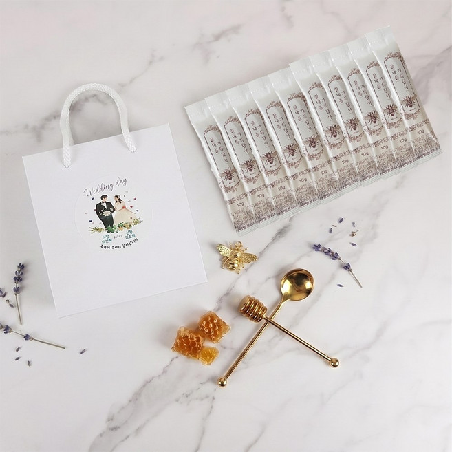 꿀 답례품 스틱 결혼 결혼식 돌 돌잔치 조문 장례 어린이집 잔치 개업 승진 행사 선물, 꿀 화이트 케이스, 1개