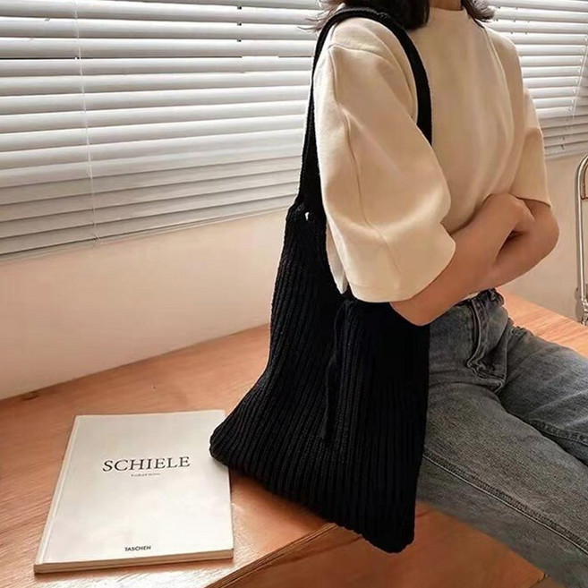 OSON 뜨개 숄더 토트 에코백 데일리 가방 출근룩 보부상