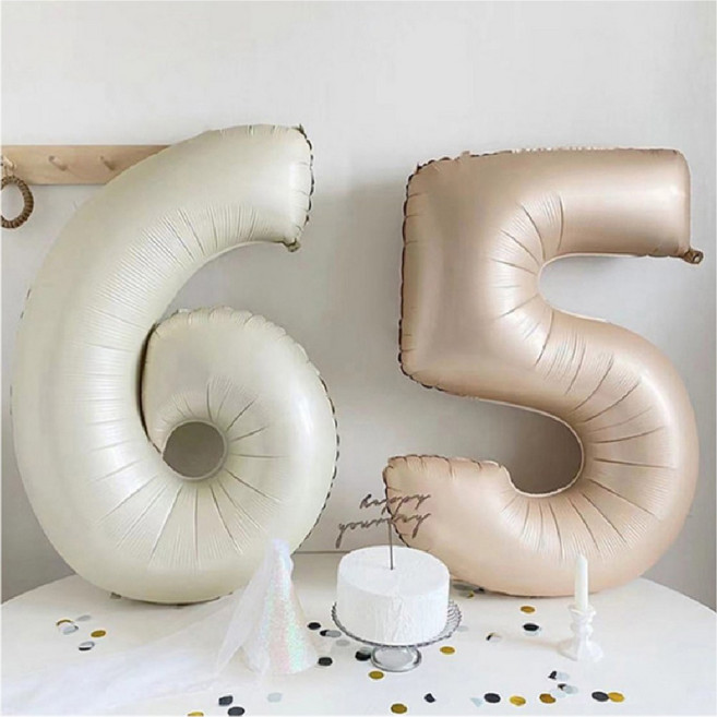 닥터장 초대형 숫자 풍선, 6, 1개, 화이트