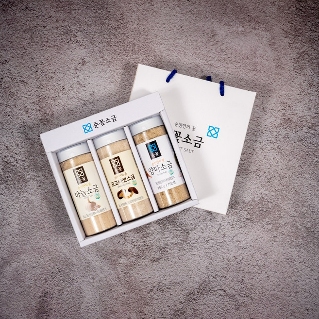 순꽃선물 순천만 명절 소금 선물세트 답례품, 순꽃선물207호(양념소금3종), 1세트