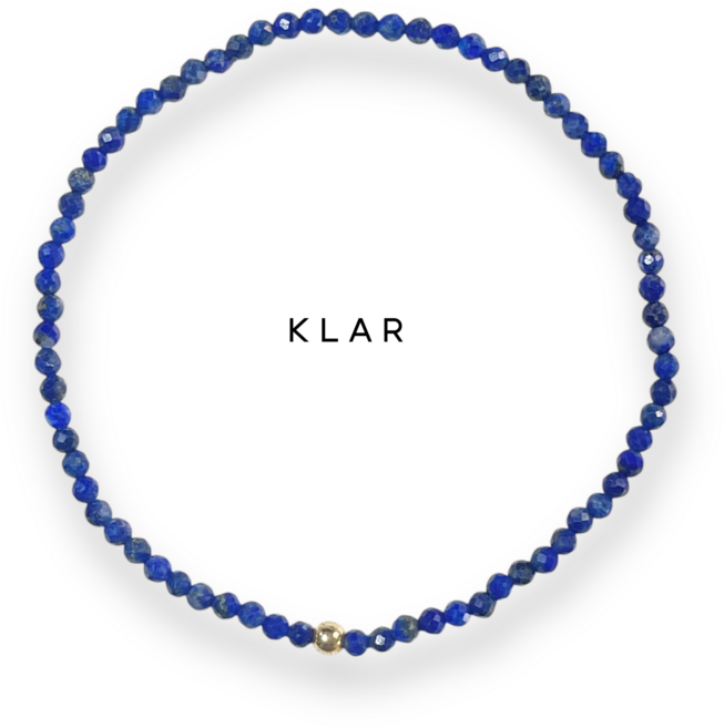 클라(KLAR) 천연 라피스라줄리 14k 원석팔찌 (2미리 컷팅)