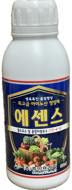 에센스 최고급아미노산+해조추출물+질소인산가리 500ml 중앙프라자 식물영양제, 1개