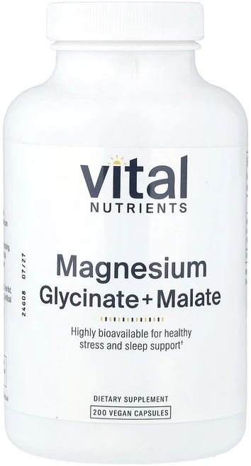 Vital Nutrients 마그네슘 글리시네이트 + 말레이트 240mg 베지 캡슐 200정(캡슐 1정당 120mg), VitalNutrients마그네슘글리시네이트말레이트24, 200정, 1개 - 쿠팡