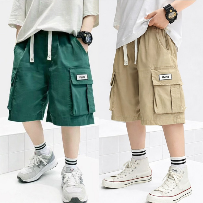 지디오 2개세트 주니어 남아 반바지 카고 냉감 여름 밴딩 팬츠