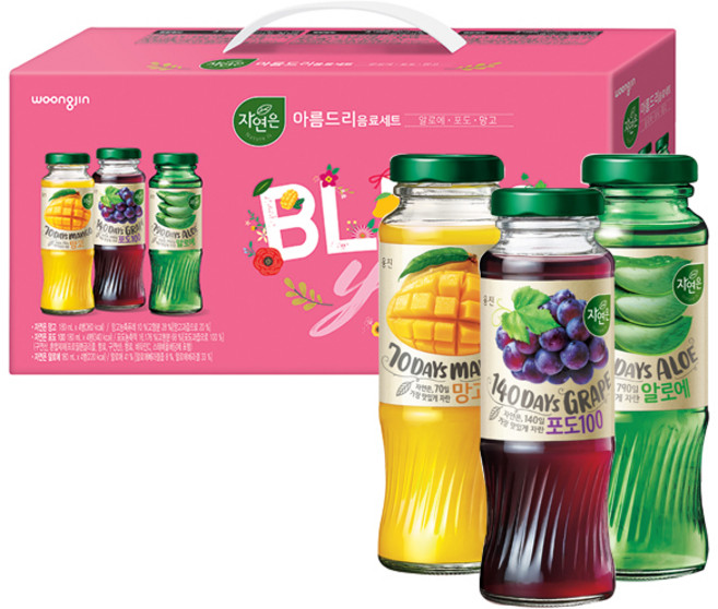 자연은 아름드리 음료세트, 180ml, 12개