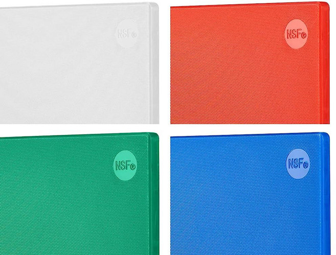 CURTA 4피스 NSF 50.8 x 35.6 x 1.3cm20 x 14 x 1/2인치 멀티 컬러 유연한 도마 키트 스테인리스 스틸 보관 랙 미끄럼 방지 표면이 있는 색상, 4가지 색상 세트