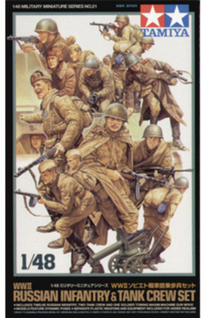 (32521) 타미야 1/48 WWII 소련 전차 탑승 보병 세트, 1개