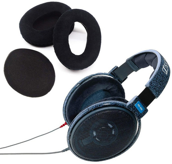 젠하이저 국내배송 HD600 HD650 HD6XX HD660s 이어패드 이어 쿠션 커버 패드 가죽 헤드폰 헤드셋 교체 스펀지 교체용 호환 캡, HD 헤드폰 전용 이어패드(1쌍) + 이어솜(1쌍), 1개