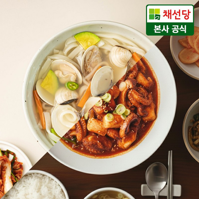 [채선당]신선백합칼국수 2인분+매콤쫄깃 쭈꾸미볶음 620g, 1개