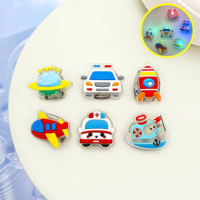 비츠톡톡 LED 야광 자동차 비행기 탈것 파츠 6개세트