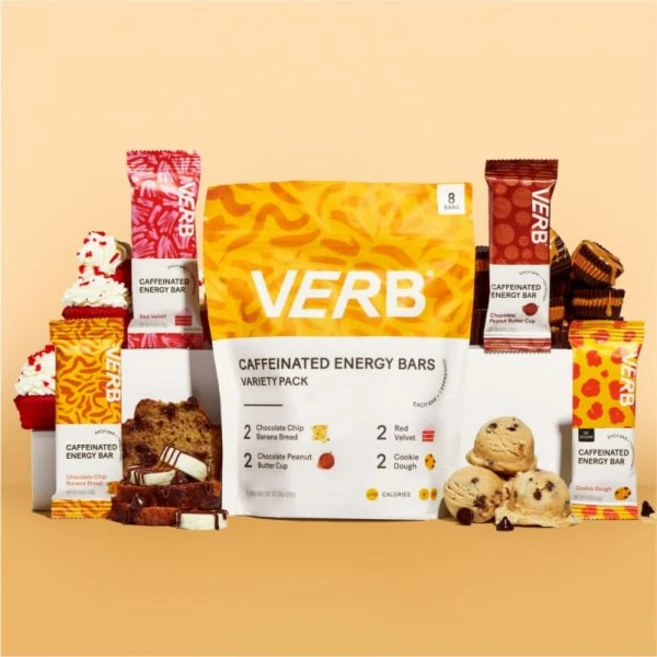 버브 에너지 - 샘플러 팩 카페인 스낵 바 90칼로리 저설탕 영양 비건 글루텐 프리 유기농 녹차 26g (8팩) - 쿠팡