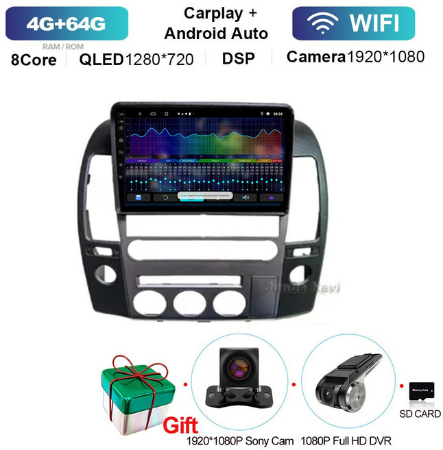 라디오 GPS 네비게이션 4G PATHFINDER 스테레오 멀티미디어 차량 Din 안드로이드 닛산 호환 2004 플레이어 9 자동차 2014 13 인치 NAVARA, 4G 64G DVR CAM, 1개