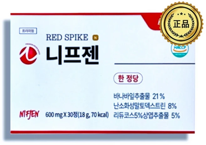 니프젠스파이크프리미엄600mg 니프젠당뇨약 니프젠스파이크프리미엄30000mg 니프젠당뇨 리프젠 식후혈당 혈당스파이크 바나바잎 혈당케어, 30정, 1박스 - 쿠팡