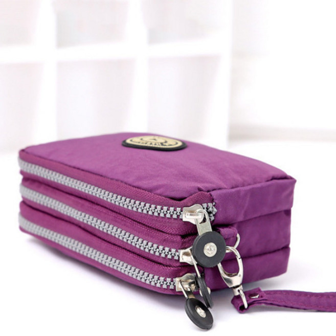 통장수납 휴대폰 파우치 겸용 3단 지퍼 멀티크로스백 STAR