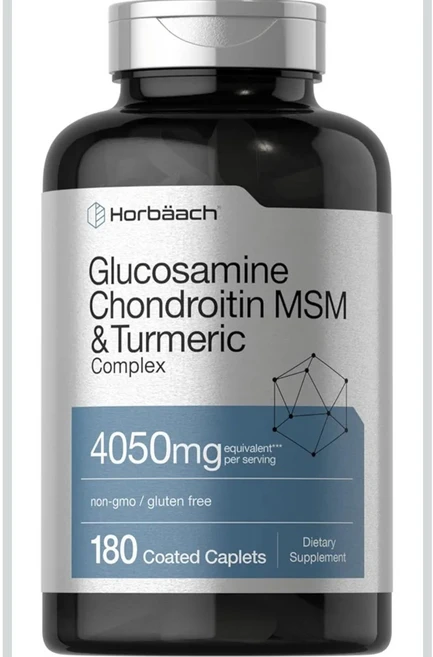 Horbaach 글루코사민 콘드로이틴 강황 및 MSM 함유 4050mg 180정 고급 관절 지원 보충제 비GMO 글루텐 프리, 1개 - 쿠팡