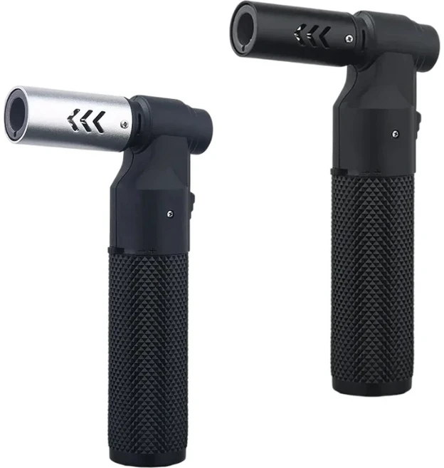 정직한 방풍 요리용 스프레이 건 토치 블루 플레임 제트 가스 라이터 터보 용접, 02 black silver 2pcs