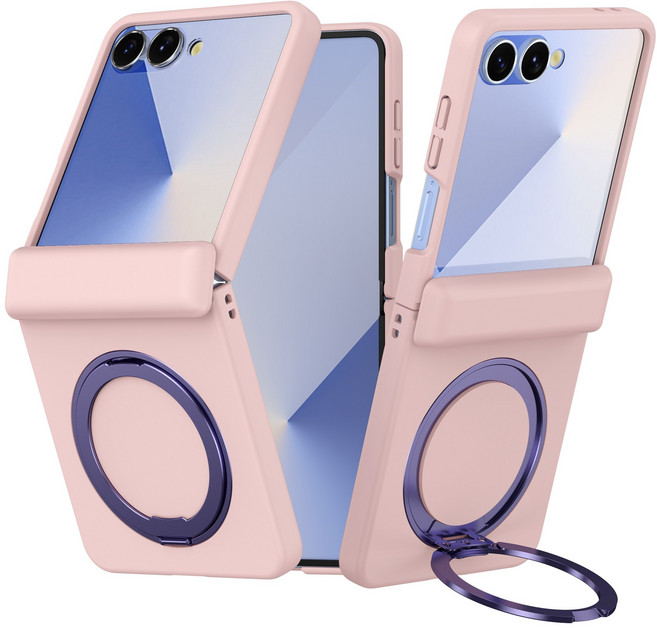 YINUO 갤럭시 z플립7 케이스 핑거링 힌지보호 맥세이프 360도 각도 조절이 거치대 케이스 적용