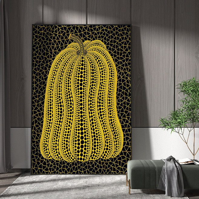 쿠사마 야요이 호박 액자 그림 라운지 대형 장식 인테리어 벽걸이, 프레임 색상 지정