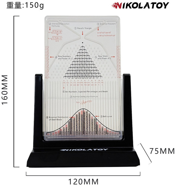 갈톤 보드 모형 이항 수업 확률 분포기 교구 과학 탁상형 실험실, 소형