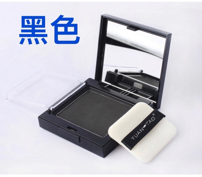 YUANTAO 染髮粉餅 輕鬆遮蓋白髮 不易掉色 適用稀疏髮 自然黑 深棕 咖啡, 黑色,染髮粉餅, 1個