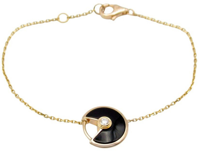 까르띠에 중고 2010's 애뮬릿 18K 로즈 골드 오닉스 다이아몬드 브레이슬릿